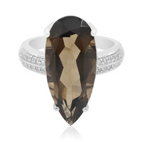 Bague en argent et Quartz fumé