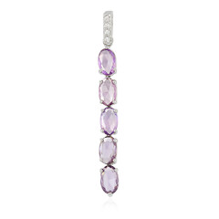 Pendentif en argent et Saphir pourpre de Ceylan non chauffé