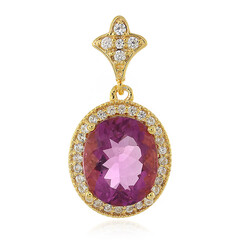 Pendentif en argent et Fluorite rose du Mexique
