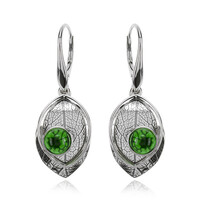 Boucles d'oreilles en argent et Ambre verte de Colombie