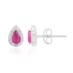 Boucles d'oreilles en argent et Rubis du Mozambique