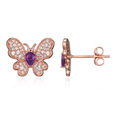 Boucles d'oreilles en argent et Améthyste de Zambie