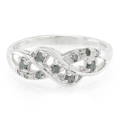 Bague en argent et Diamant fantaisie