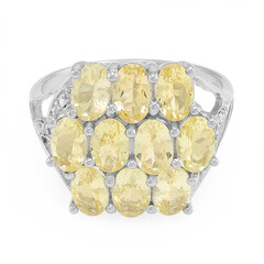 Bague en argent et Danburite jaune néon