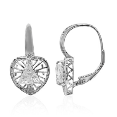 Boucles d'oreilles en argent et Topaze blanche
