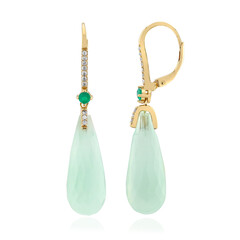 Boucles d'oreilles en argent et Calcédoine verte