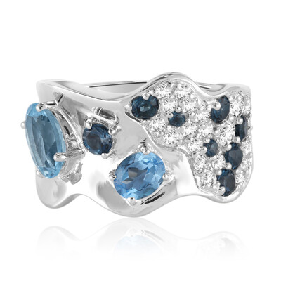 Bague en argent et Topaze bleu ciel