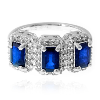 Bague en argent et Spinelle bleu roi