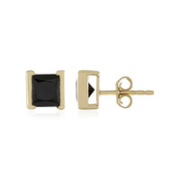 Boucles d'oreilles en argent et Spinelle noir