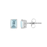 Boucles d'oreilles en argent et Topaze bleu ciel