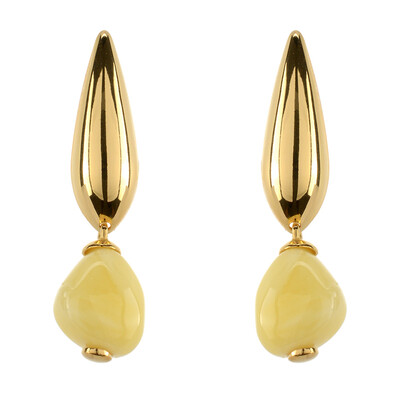 Boucles d'oreilles en argent et Ambre laiteux de la Baltique (dagen)