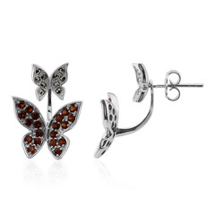 Boucles d'oreilles en argent et Grenat du Mozambique (Annette classic)