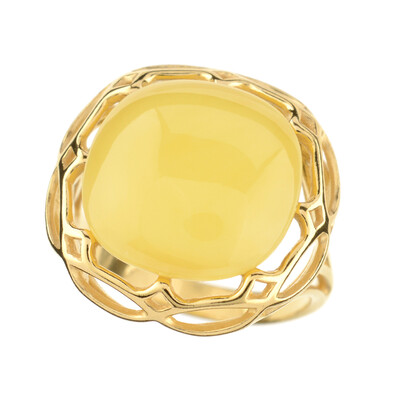 Bague en argent et Ambre laiteux de la Baltique (dagen)