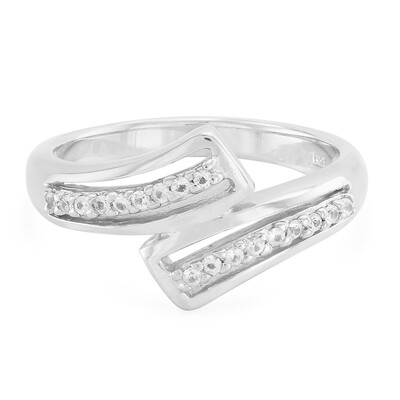 Bague pour homme en argent et Saphir blanc