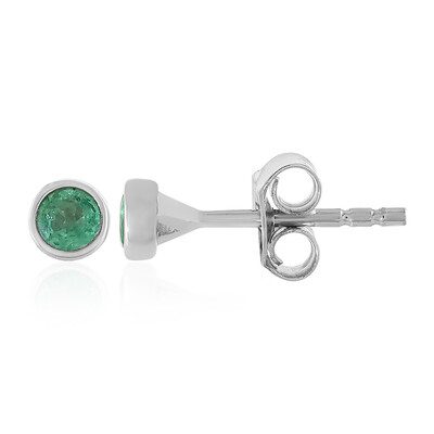 Boucles d'oreilles en argent et Emeraude de Colombie