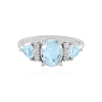 Bague en argent et Topaze bleu ciel