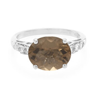 Bague en argent et Quartz fumé