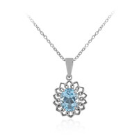 Collier en argent et Topaze bleu ciel