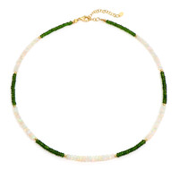 Collier en argent et Diopside de Russie