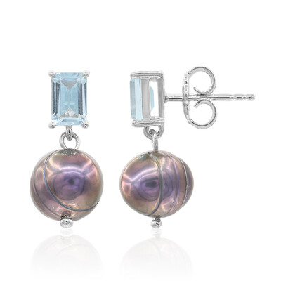 Boucles d'oreilles en argent et Perle de culture d'eau douce (TPC)