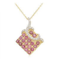Collier en or et Saphir Padparadscha non chauffé (AMAYANI)