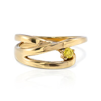 Bague en argent et Diamant jaune I2