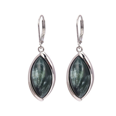 Boucles d'oreilles en argent et Séraphinite