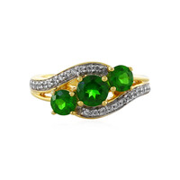 Bague en argent et Diopside de Russie