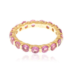 Bague en argent et Saphir rose de Madagascar