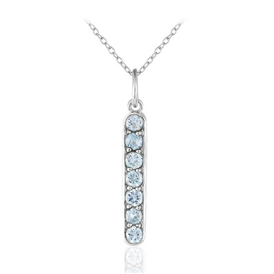 Collier en argent et Zircon bleu
