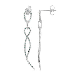 Boucles d'oreilles en argent et Diamant fantaisie