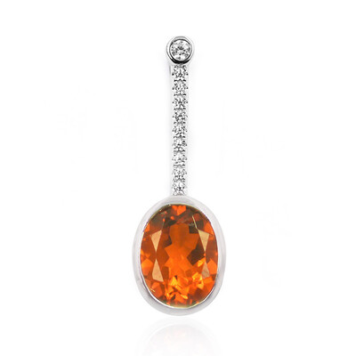 Pendentif en argent et Citrine Madère (MONOSONO COLLECTION)