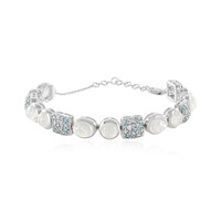 Bracelet en argent et Pierre de Lune arc-en-ciel (KM by Juwelo)