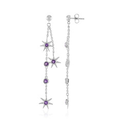 Boucles d'oreilles en argent et Améthyste de Zambie
