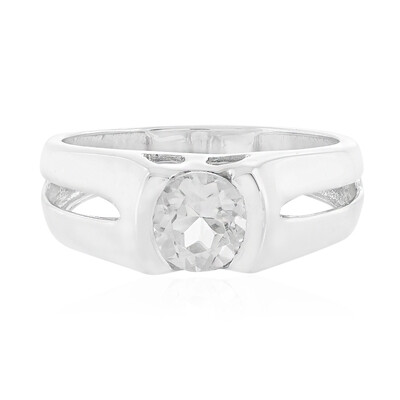 Bague pour homme en argent et Quartz blanc