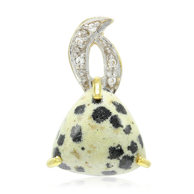 Pendentif en argent et Jaspe Dalmatien