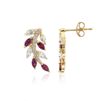 Boucles d'oreilles en argent et Grenat Rhodolite