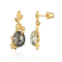 Boucles d'oreilles en argent et Ambre vert de Baltique
