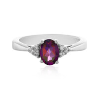 Bague en argent et Topaze mystique pourpre