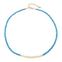 Collier en argent et Apatite bleu néon