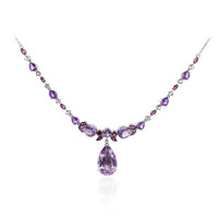 Collier en argent et Améthyste Rose de France