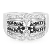 Bague en argent et Spinelle noir
