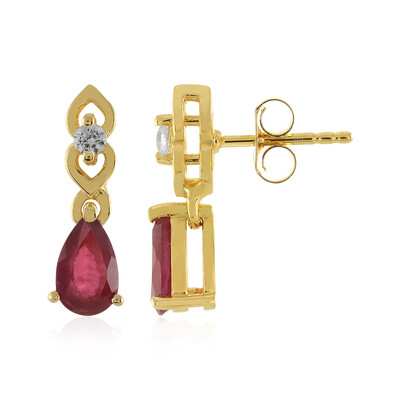 Boucles d'oreilles en argent et Rubis de Madagascar