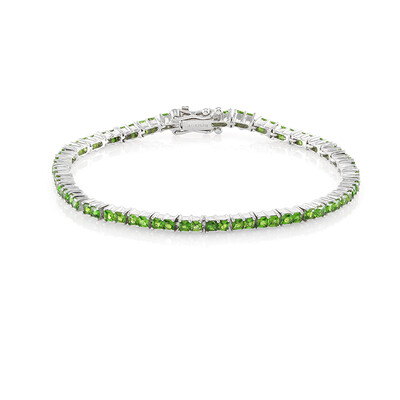 Bracelet en argent et Diopside de Russie