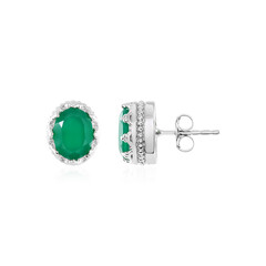 Boucles d'oreilles en argent et Onyx vert
