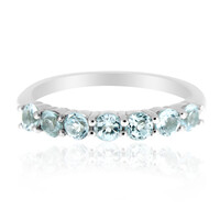 Bague en argent et Topaze bleu ciel