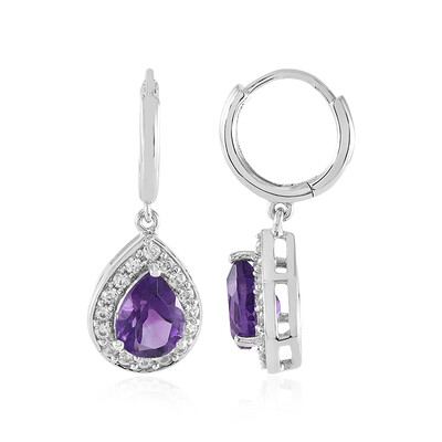 Boucles d'oreilles en argent et Améthyste