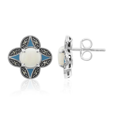 Boucles d'oreilles en argent et Opale blanche