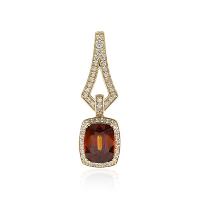 Pendentif en or et Zircon rouge du soir (de Melo)