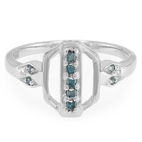 Bague en argent et Diamant fantaisie